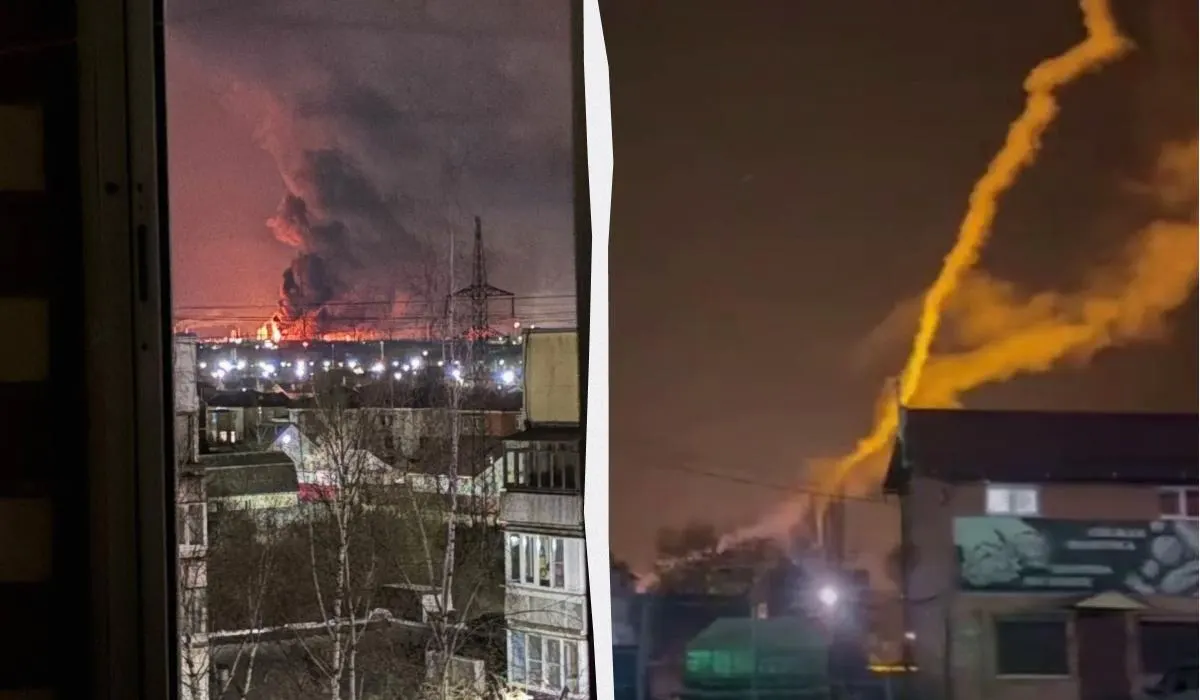 После удара дронов на территории Ярославского НПЗ вспыхнул крупный пожар. Также сообщают о повреждении трубопровода с серной кислотой на азотном комплексе «Апатит» — несколько человек госпитализированы.