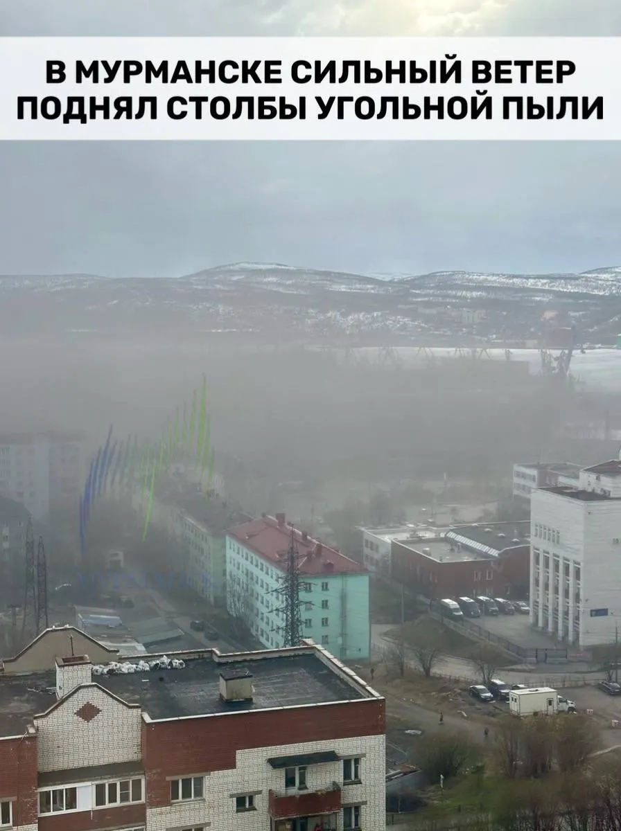 Из‑за сильного ветра угольная пыль от терминала поднялась в столбы и покрыла улицы Мурманска — жители жалуются на налёт на домах, машинах и детских площадках.