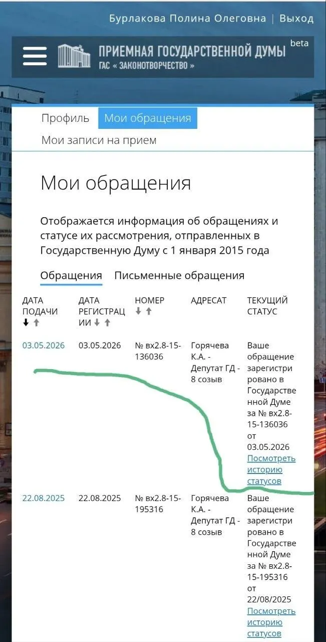 Юристка и волонтёрка Полина Бурлакова обратилась к депутатам с требованием ускорить принятие мер — от охранных ордеров до ужесточения ответственности полиции. Петиция собрала 100 тысяч подписей, акции поддержки прошли в нескольких регионах.