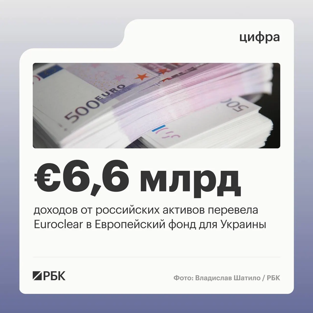 Euroclear перевёл Украине €6,6 млрд; следующий платёж €1,4 млрд ожидается в июле 2026 года. Доходы по замороженным активам в I квартале 2026 года сократились из‑за падения процентных ставок.