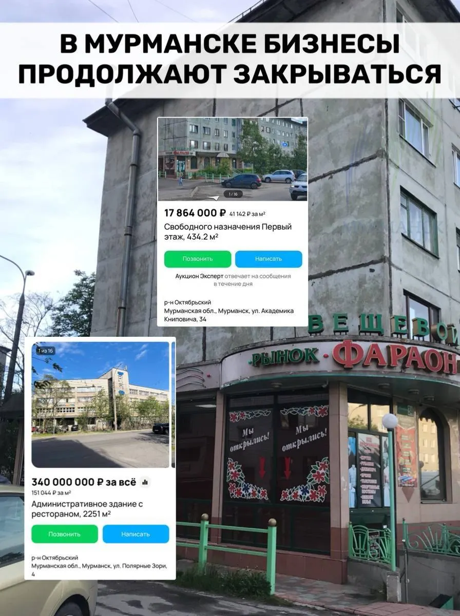В&nbsp;Мурманске массово закрываются бизнесы: продают деловые центры и&nbsp;торговые помещения