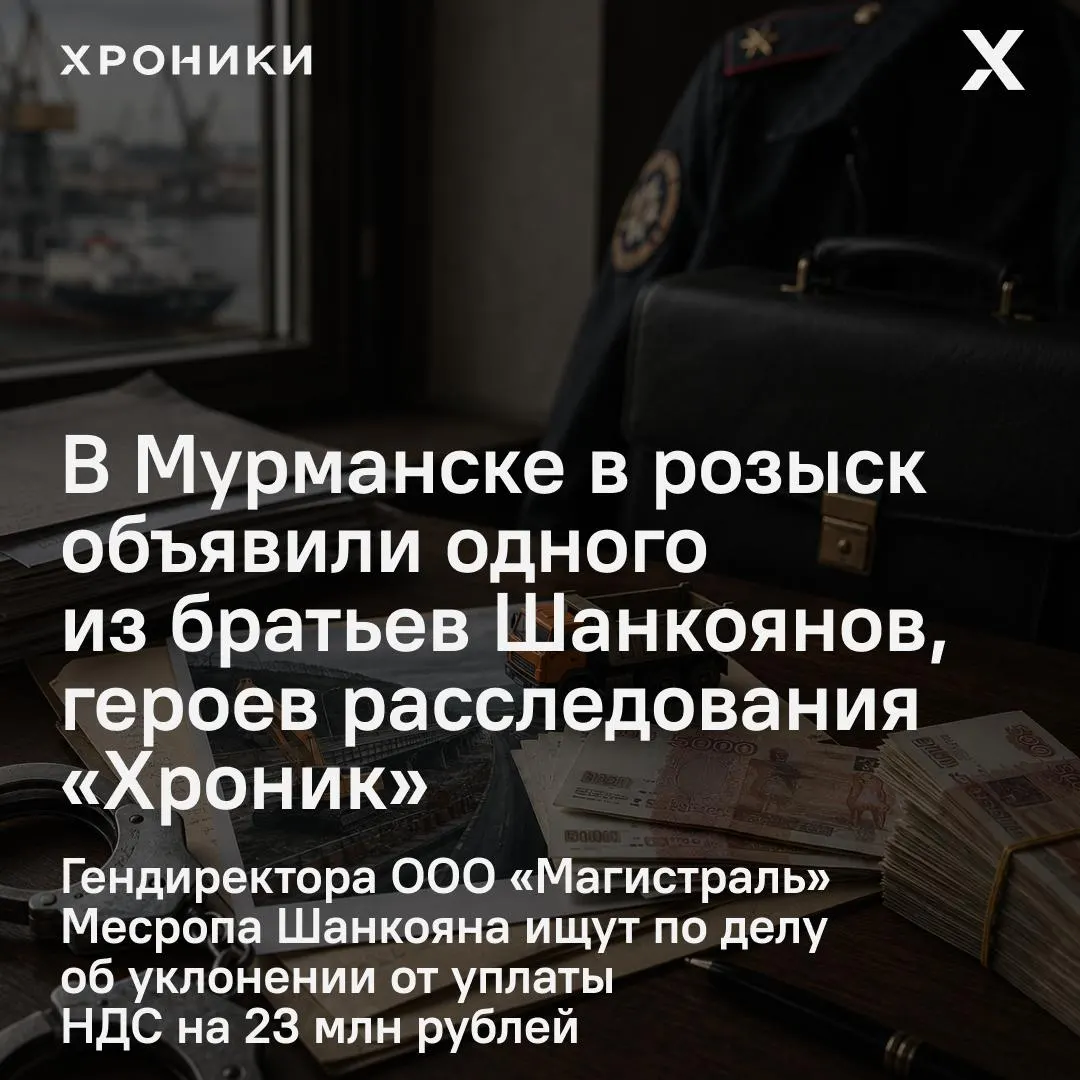 Следствие обвиняет его в подаче ложных сведений по НДС с 2021 по 2024 год;, по версии СК, это обеспечило уклонение от уплаты более 23 млн рублей. Его местонахождение неизвестно, опубликована ориентировка.