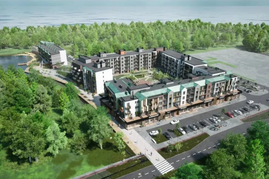 Проект апарт‑отеля «Ривьера Балтики» на Калининградском шоссе в поселке Лесное получил положительное заключение экспертизы; строительство планируется на земельном участке 2А.