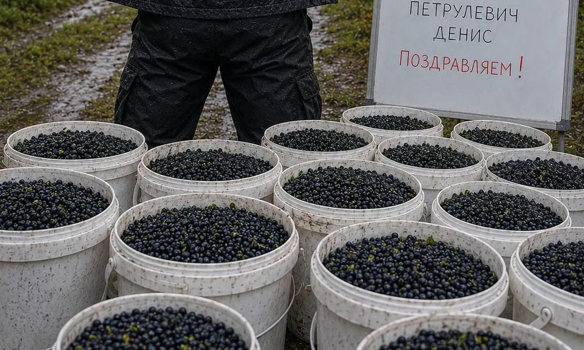 Житель Карелии установил дневной рекорд по сбору дикой черники: 179,15 кг за один день.