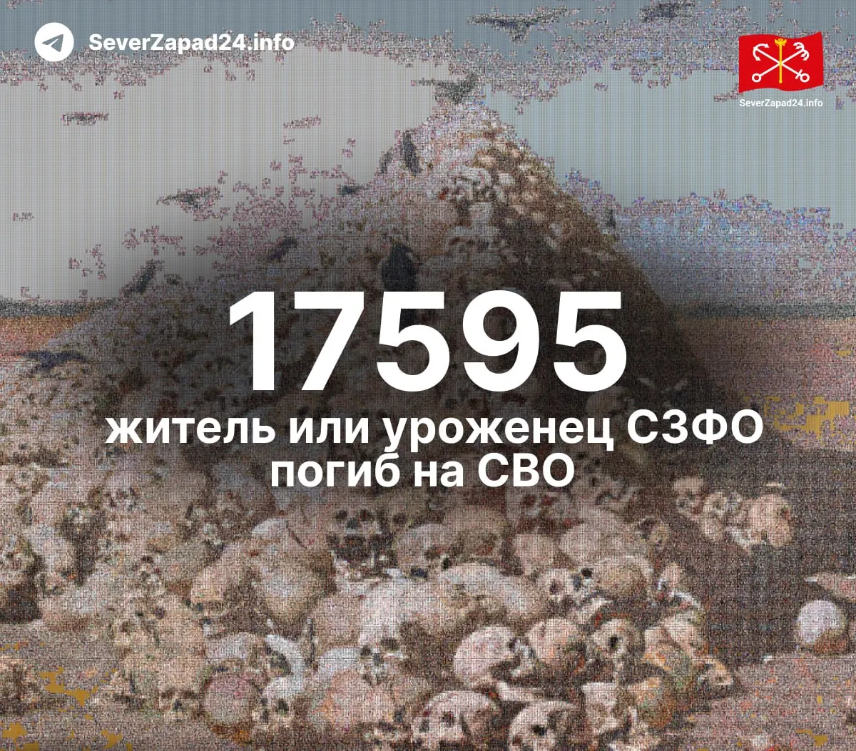 По регионам СЗФО приведены данные о погибших: Республика Карелия — 1418, Республика Коми — 2121, Архангельская область — 2440, Вологодская область — 2074, Калининградская область — 1667, Ленинградская область — 1896, Мурманская область — 1129, Новгородская область — 1151, Псковская область — 1189, Ненецкий автономный округ — 136 и Санкт-Петербург — 2374 погибших. Данные будут обновляться еженедельно.