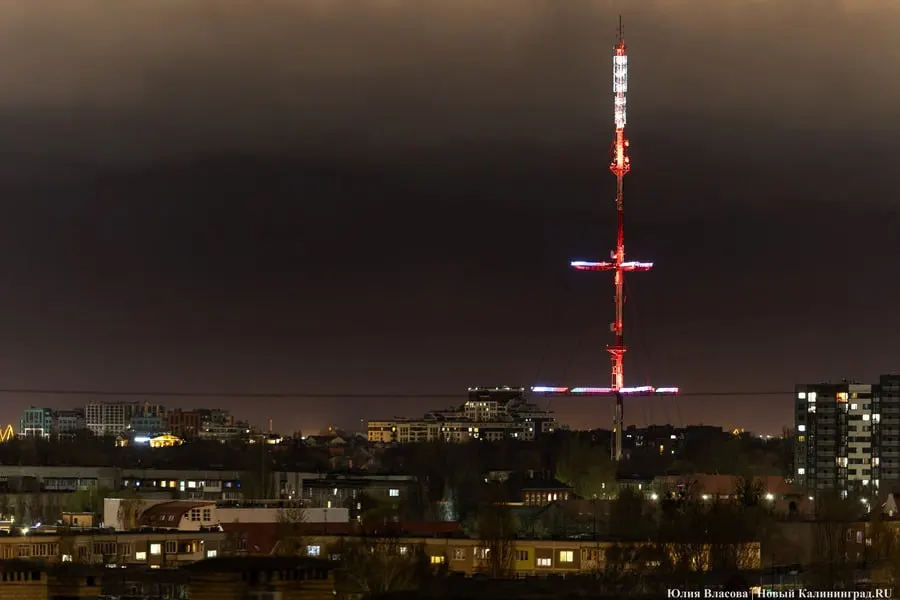 Подсветка на главной телебашне региона будет включена 6 августа с 19:00 до 7:00 9 августа в честь 80-летия Калининградского областного историко-художественного музея.