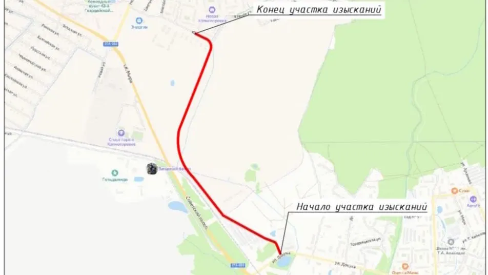 Новая трасса протянется вдоль Калининграда до поселка Холмогоровка на 1,975 км и рассчитана на восемь месяцев.