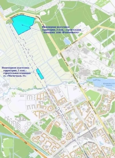 Объявлен конкурс на обустройство двух объектов для будущей линии метро: строительная площадка возле пересечения Комендантского проспекта с дорогой на Каменку и депо «Коломяжское»; бюджет до 27 млн рублей.