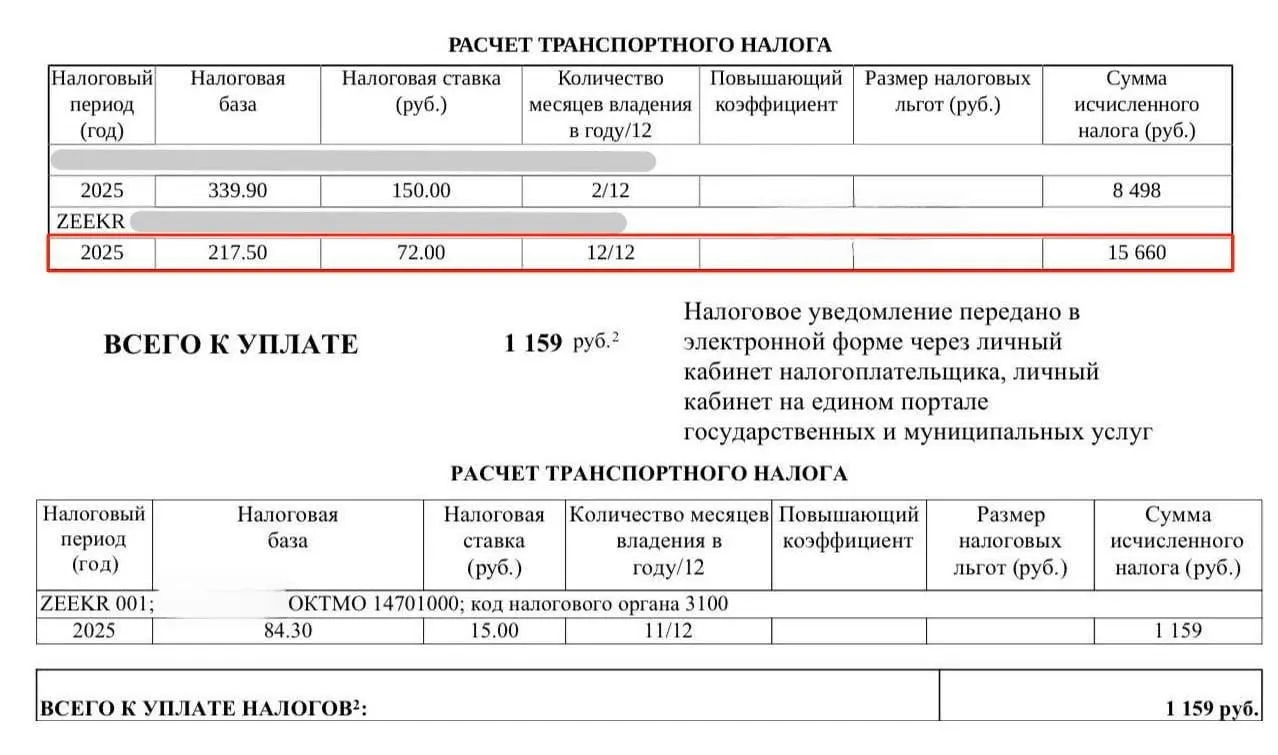 Граждане получают уведомления об оплате транспортного налога на электромобили, несмотря на 0% ставку.