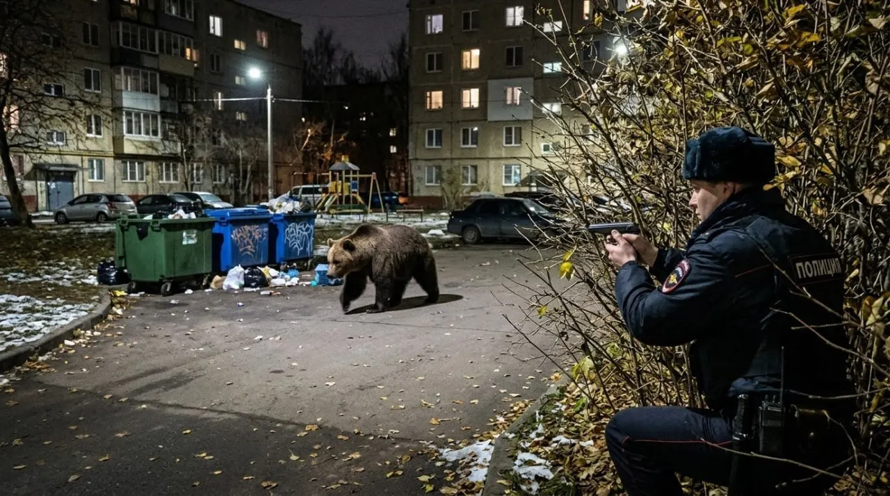 На улице Кочетова в Западном районе Великий Новгород заметили медведя. Правоохранительные органы провели совещание и заверили горожан в безопасности.
