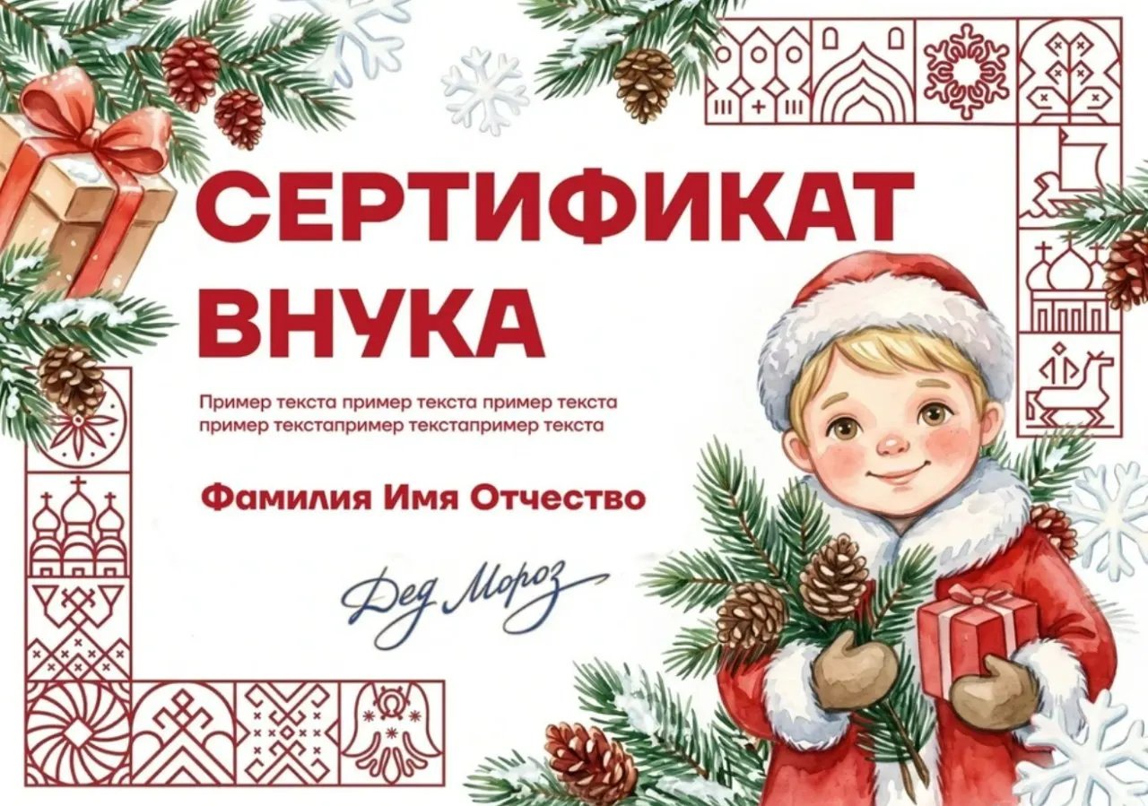 Новорождённые получают именной сертификат, позволяющий раз в год бесплатно посетить вотчину Деда Мороза в Великом Устюге и встретиться с волшебником, пока ребёнку не исполнится 10 лет.