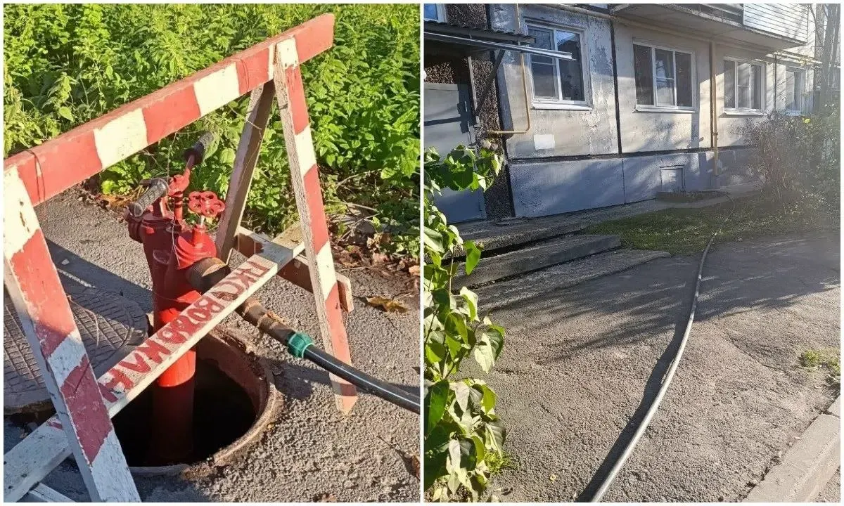 Жильцы дома на улице Машезерская сообщают, что вода поступает через пожарный гидрант из-за прогнившей подводящей трубы; власти пообещали ответ в течение пяти рабочих дней.